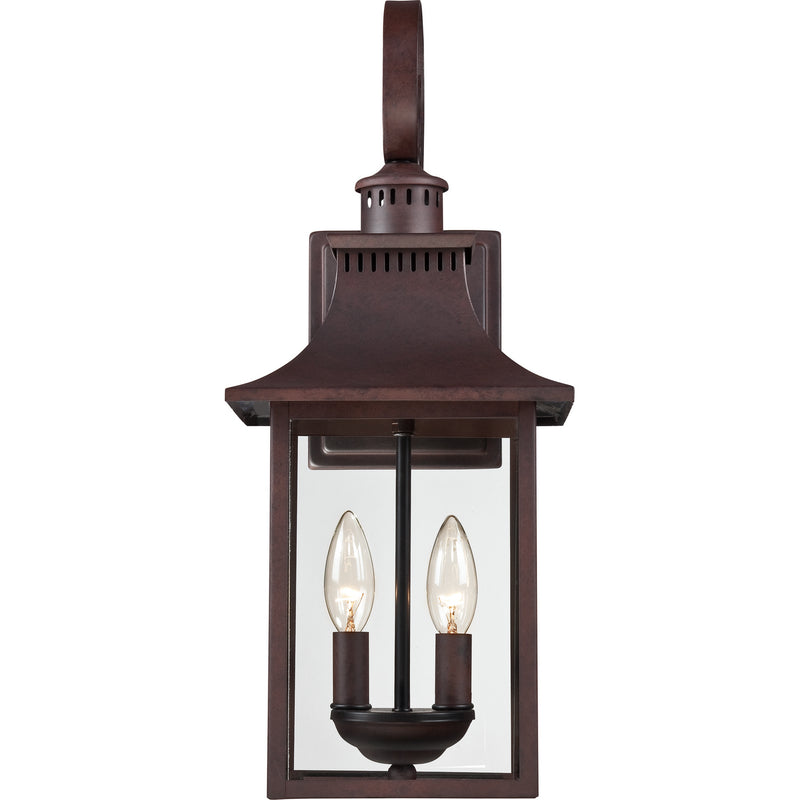 Quoizel CCR8408CU Two Light Outdoor Wall Lantern, Copper Bronze