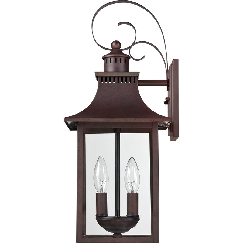 Quoizel CCR8408CU Two Light Outdoor Wall Lantern, Copper Bronze