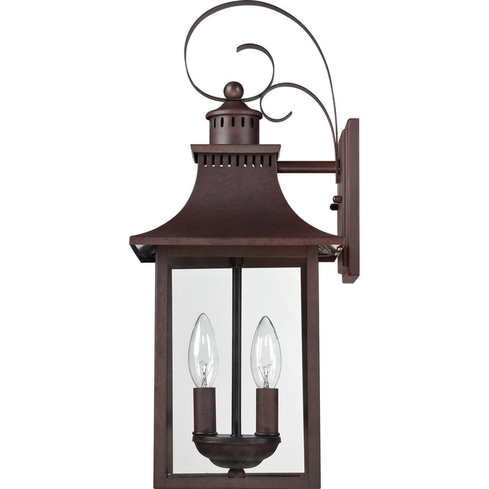 Quoizel CCR8408CU Two Light Outdoor Wall Lantern, Copper Bronze