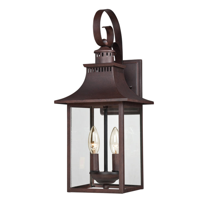 Quoizel CCR8408CU Two Light Outdoor Wall Lantern, Copper Bronze