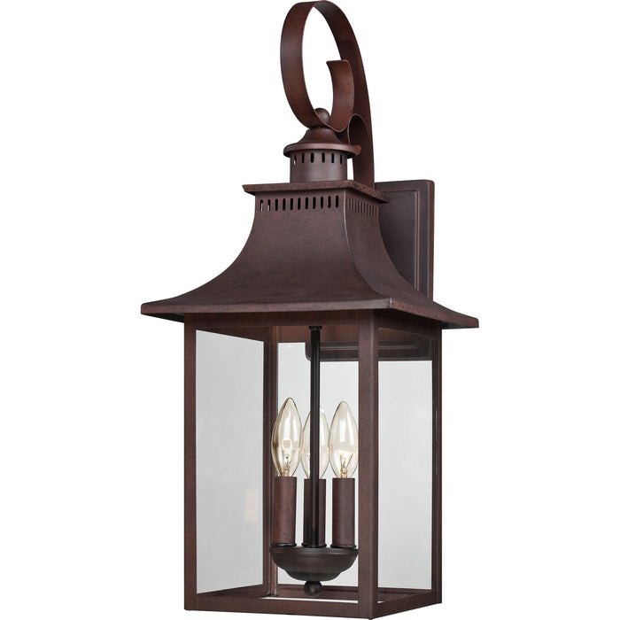 Quoizel CCR8410CU Three Light Outdoor Wall Lantern, Copper Bronze