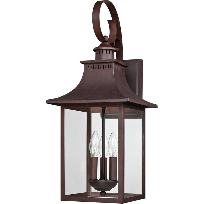 Quoizel CCR8410CU Three Light Outdoor Wall Lantern, Copper Bronze