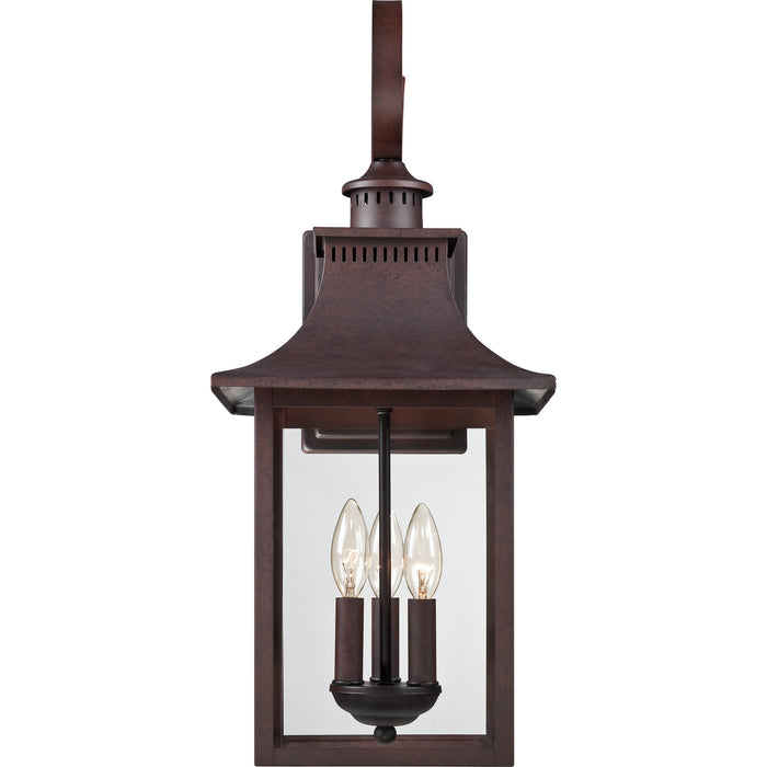 Quoizel CCR8410CU Three Light Outdoor Wall Lantern, Copper Bronze