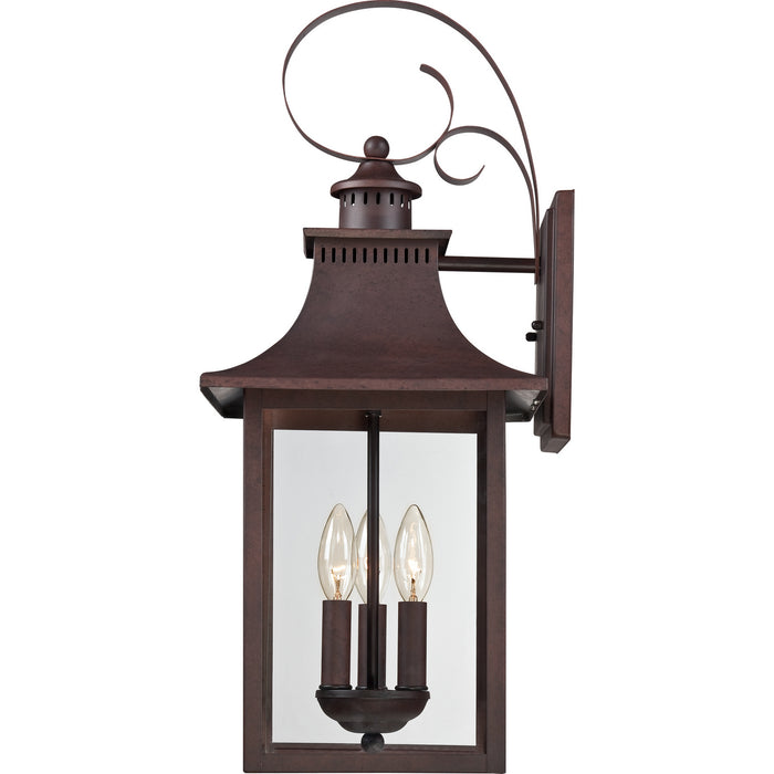 Quoizel CCR8410CU Three Light Outdoor Wall Lantern, Copper Bronze
