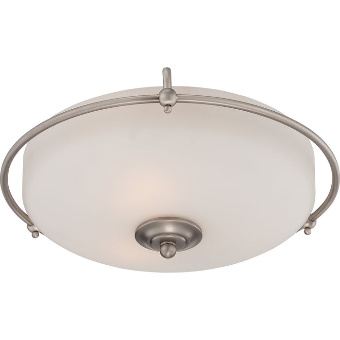 Quoizel GF1617AN Three Light Flush Mount, Antique Nickel