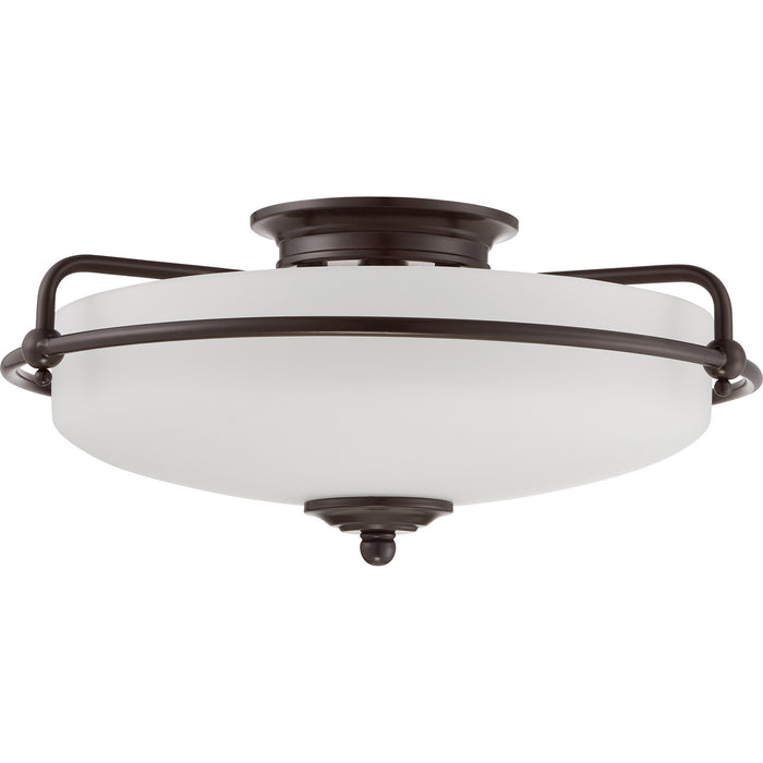 Quoizel GF1617PN Three Light Flush Mount, Palladian Bronze