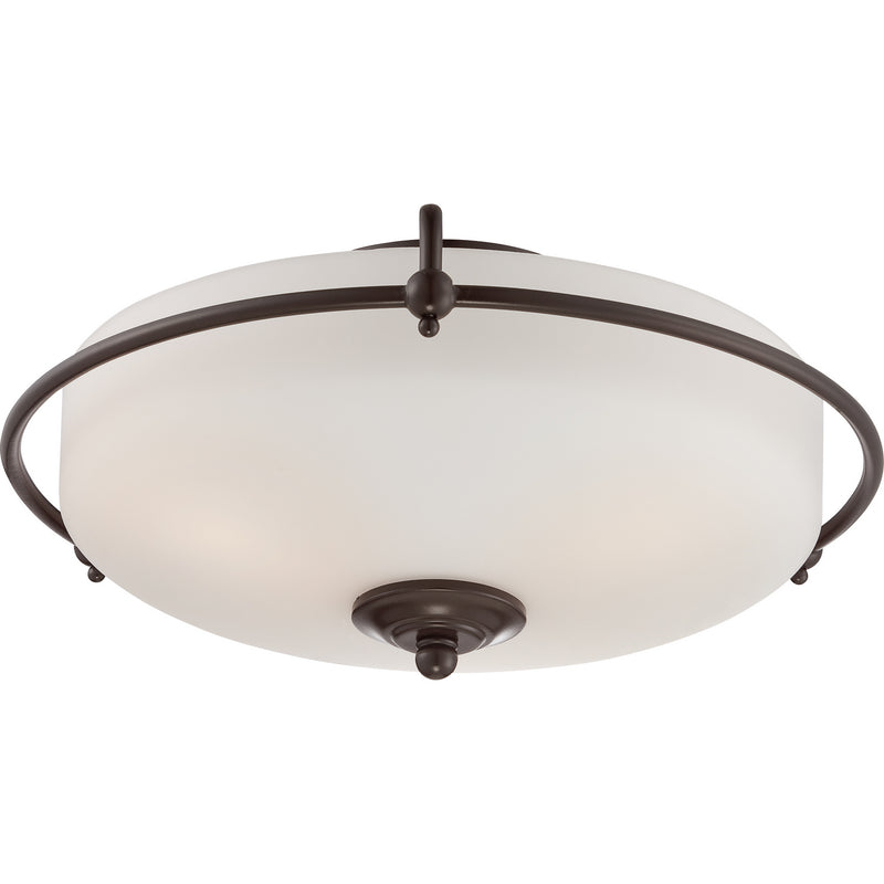 Quoizel GF1617PN Three Light Flush Mount, Palladian Bronze