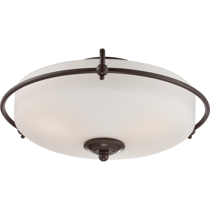Quoizel GF1617PN Three Light Flush Mount, Palladian Bronze