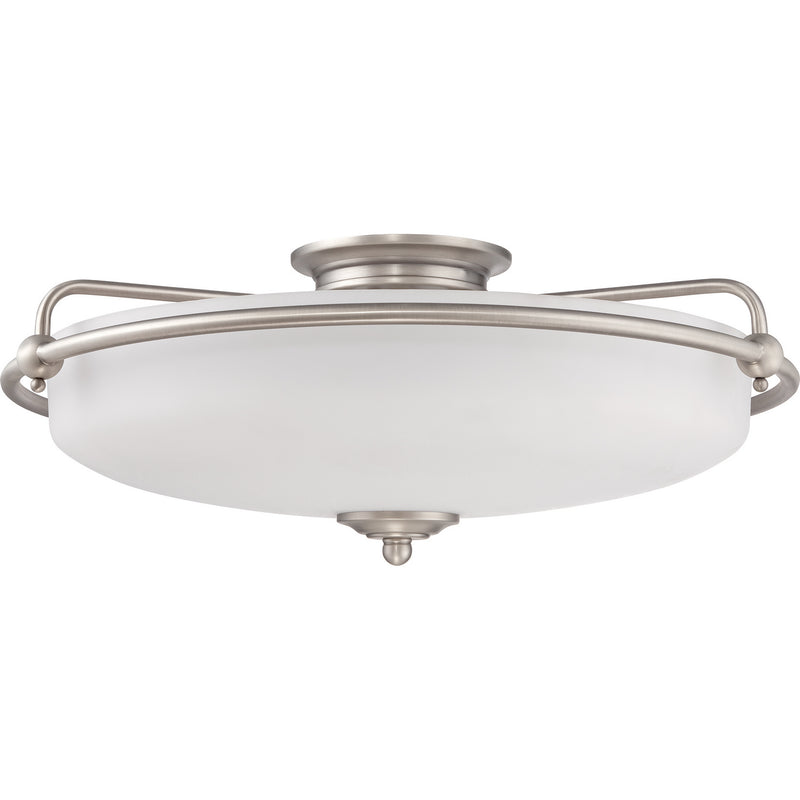 Quoizel GF1621AN Four Light Flush Mount, Antique Nickel