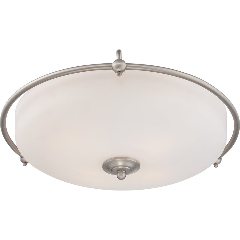 Quoizel GF1621AN Four Light Flush Mount, Antique Nickel