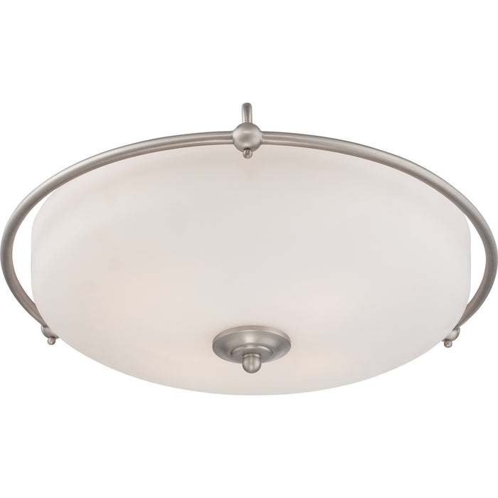 Quoizel GF1621AN Four Light Flush Mount, Antique Nickel