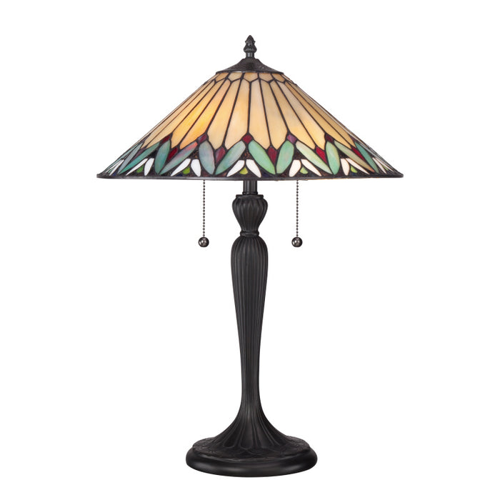 Quoizel TF1433T Two Light Table Lamp, Bronze Patina