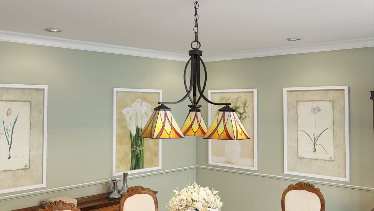 Quoizel TFAS5003VA Three Light Chandelier, Valiant Bronze