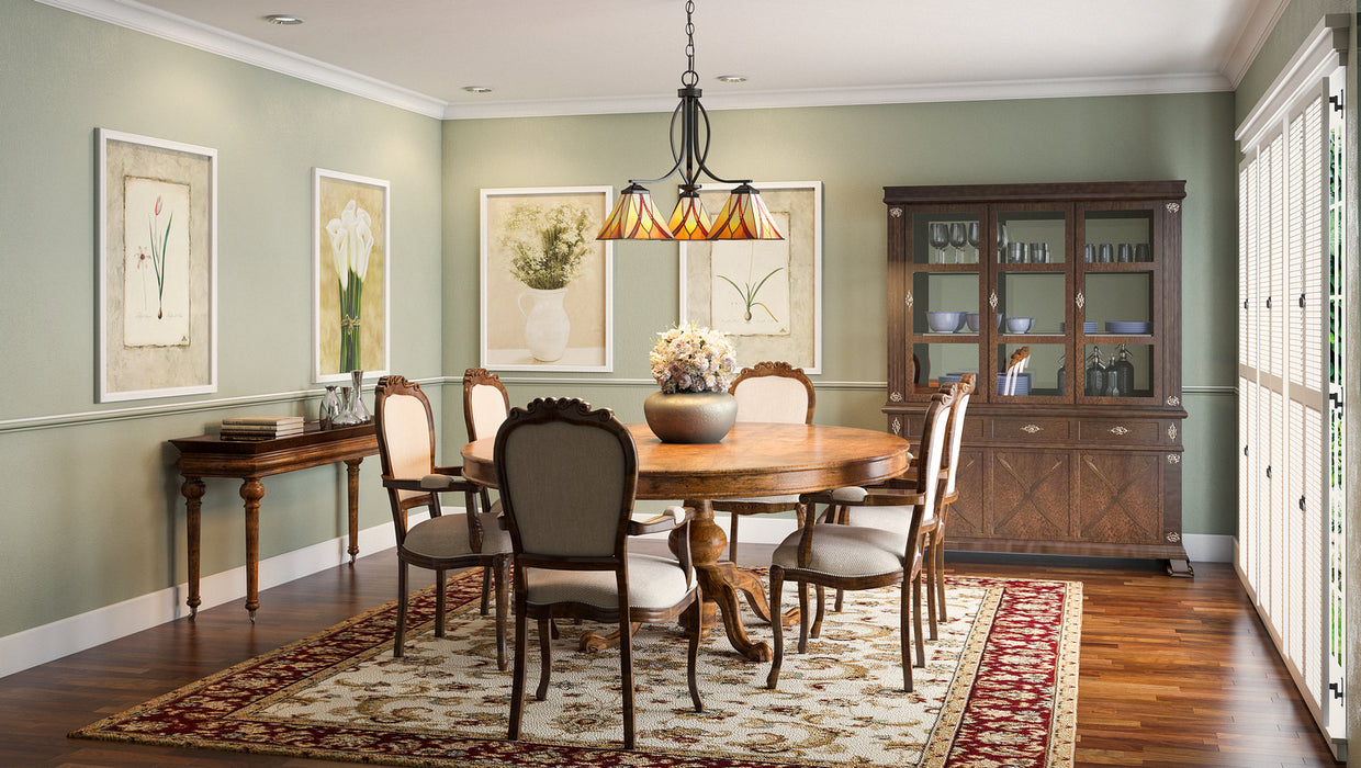 Quoizel TFAS5003VA Three Light Chandelier, Valiant Bronze