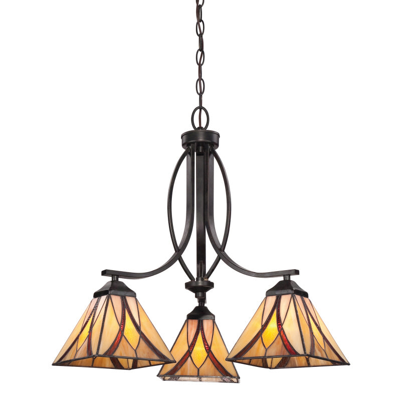 Quoizel TFAS5003VA Three Light Chandelier, Valiant Bronze