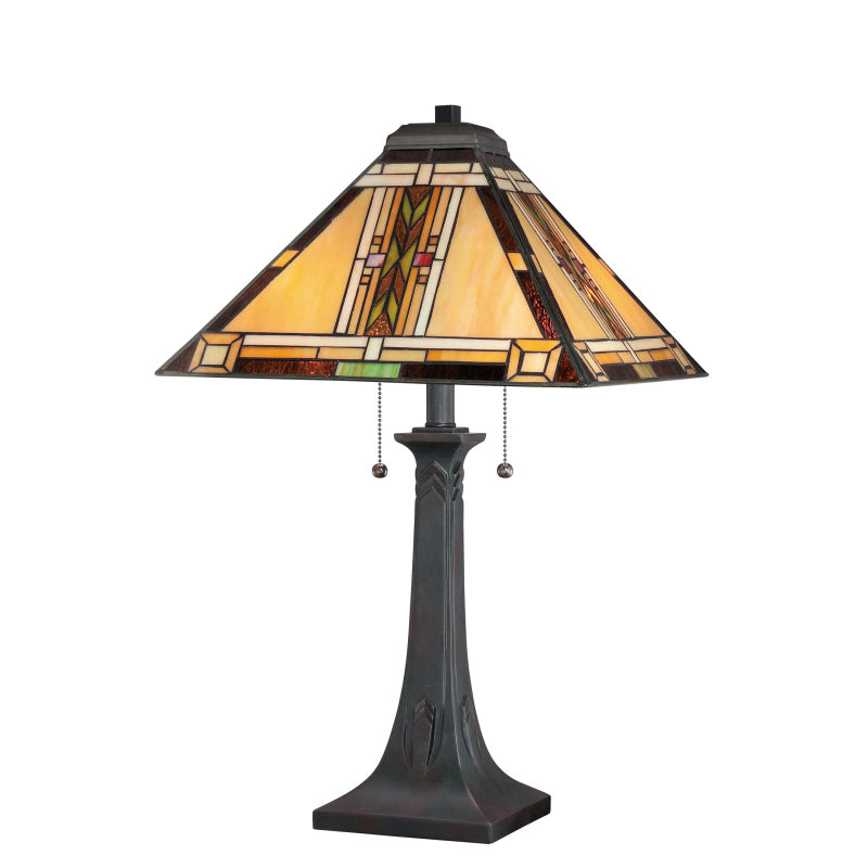 Quoizel TFNO6325VA Two Light Table Lamp, Valiant Bronze