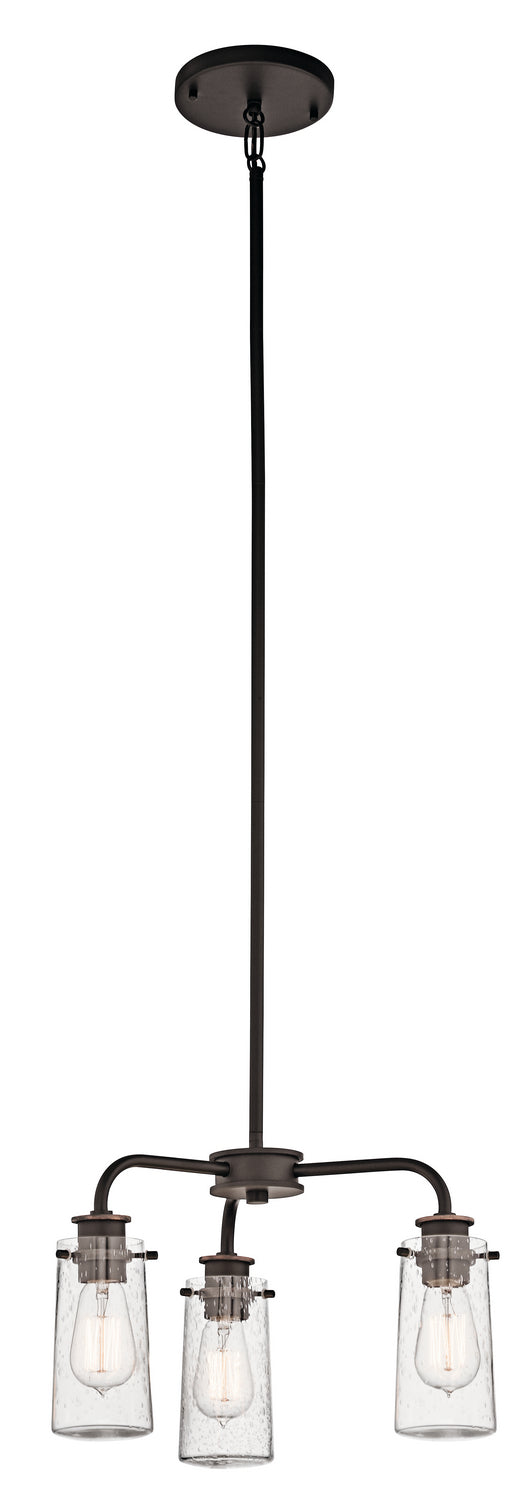 Kichler 43057OZ Three Light Chandelier/Semi Flush, Olde Bronze