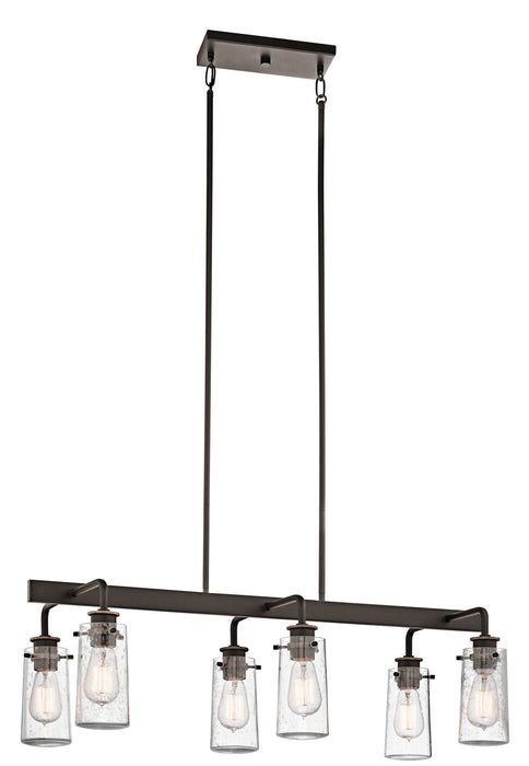 Kichler 43059OZ Six Light Linear Chandelier, Olde Bronze