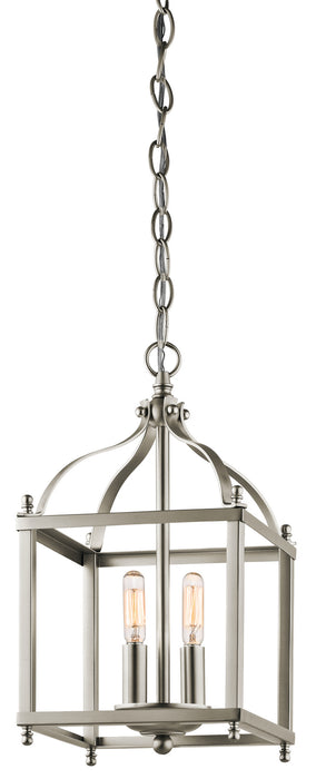 Kichler 42565NI Two Light Pendant, Brushed Nickel