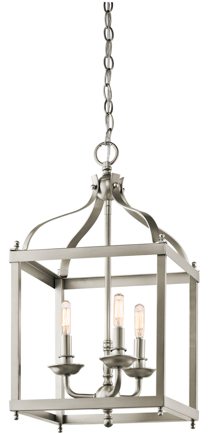 Kichler 42566NI Three Light Pendant, Brushed Nickel