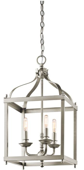 Kichler 42566NI Three Light Pendant, Brushed Nickel