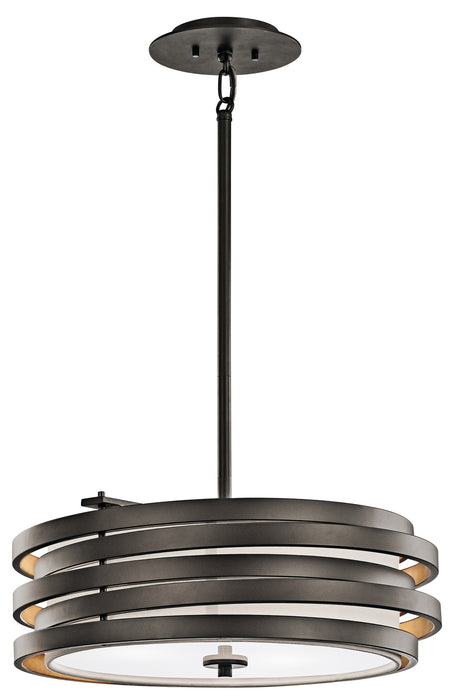Kichler 43301OZ Three Light Pendant, Olde Bronze
