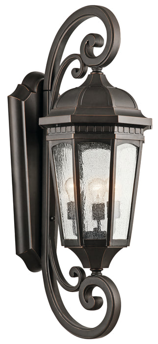Kichler 9060RZ Three Light Outdoor Wall Mount, Rubbed Bronze