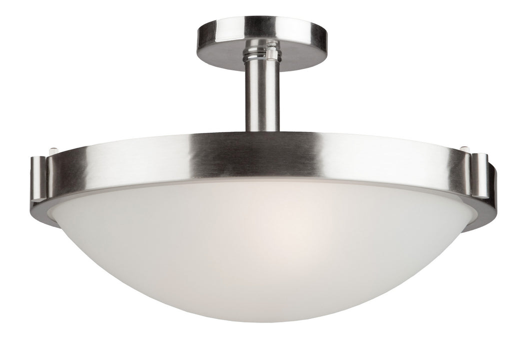Artcraft AC2717BN Three Light Semi Flush Mount, Brushed Nickel