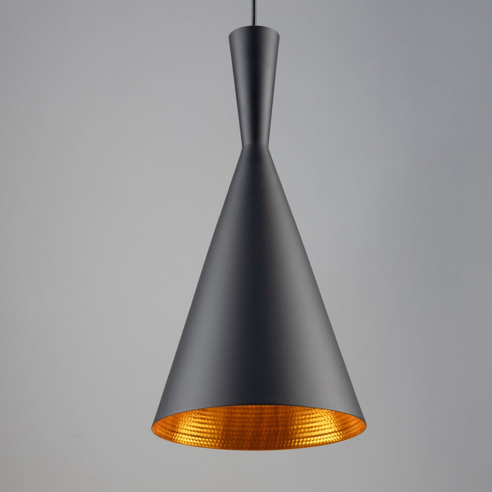 Artcraft JA800 One Light Pendant, Matte Black & Copper
