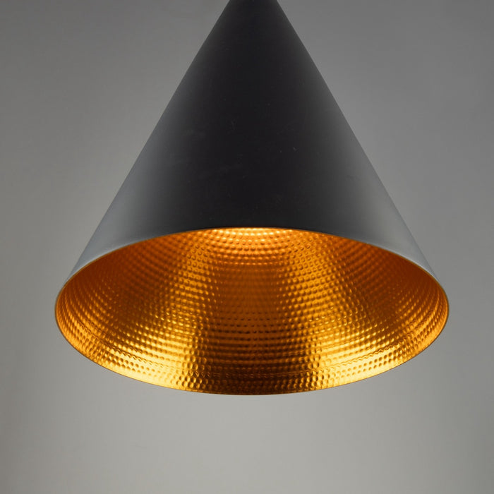 Artcraft JA800 One Light Pendant, Matte Black & Copper