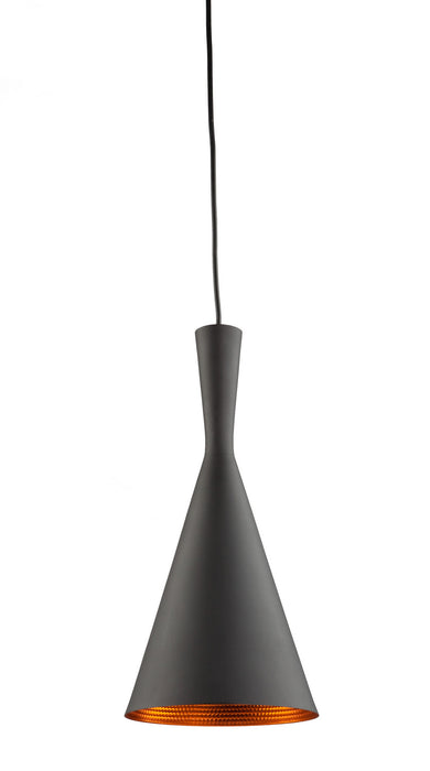 Artcraft JA800 One Light Pendant, Matte Black & Copper