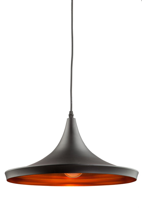 Artcraft JA802 One Light Pendant, Matte Black & Copper