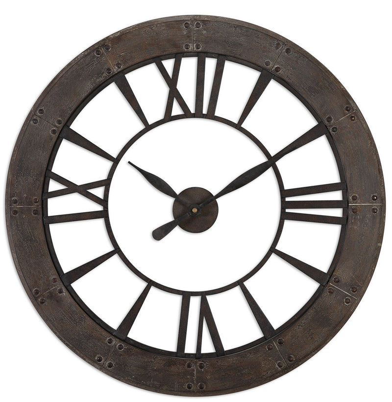 Uttermost 06085 Wall Clock, Dark Rustic Bronze