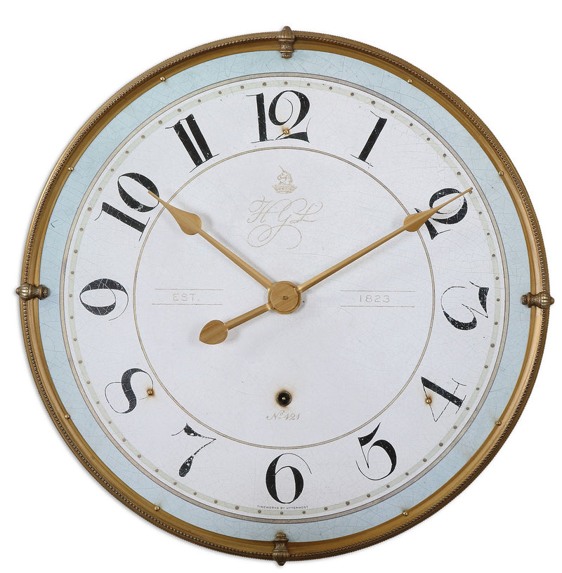 Uttermost 06091 Wall Clock, Antiqued Gold