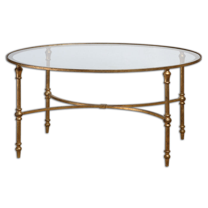 Uttermost 24338 Coffee Table, Gold Leafed
