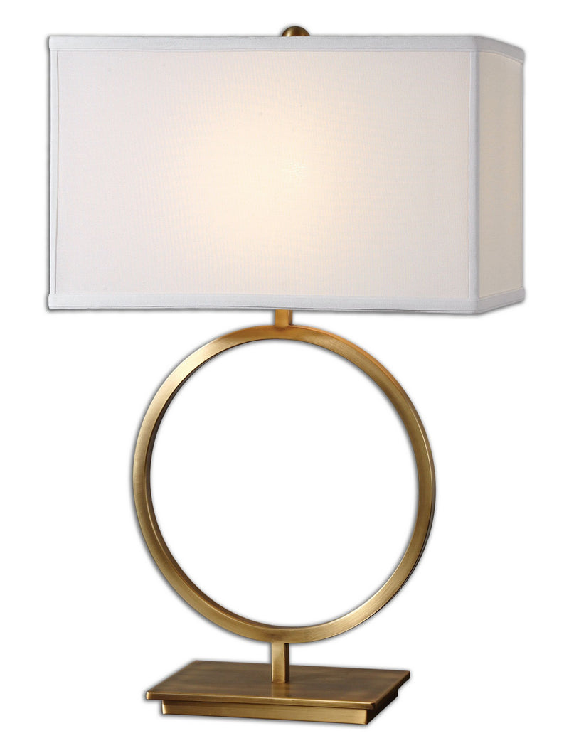 Uttermost 26559-1 One Light Table Lamp, Brushed Brass