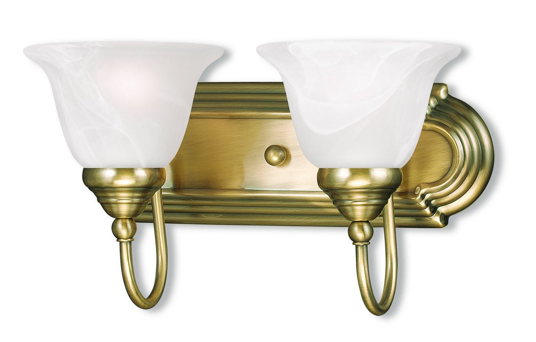 Livex Lighting 1002-01 Two Light Bath Vanity, Antique Brass