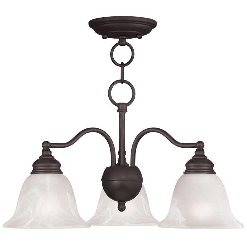 Livex Lighting 1343-07 Three Light Chandelier/Ceiling Mount, Bronze