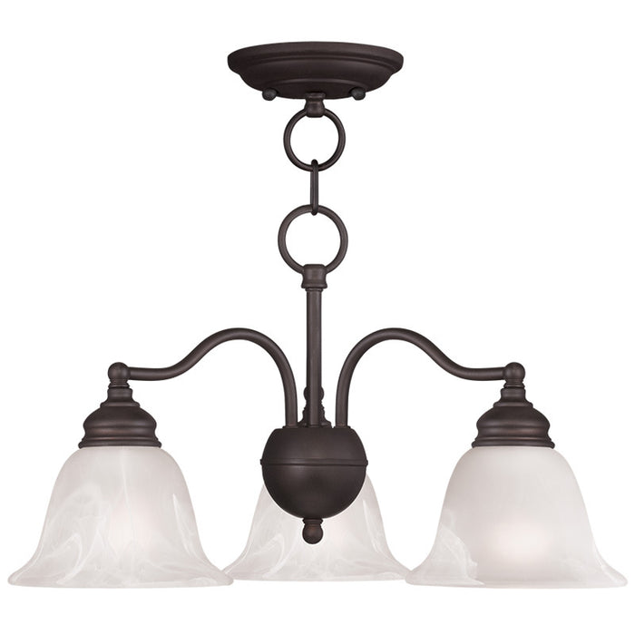 Livex Lighting 1343-07 Three Light Chandelier/Ceiling Mount, Bronze
