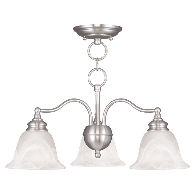 Livex Lighting 1343-91 Three Light Chandelier/Ceiling Mount, Brushed Nickel