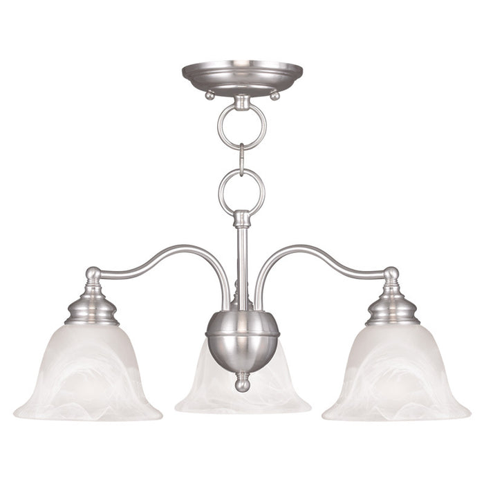 Livex Lighting 1343-91 Three Light Chandelier/Ceiling Mount, Brushed Nickel