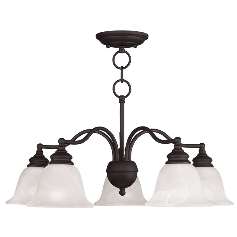 Livex Lighting 1346-07 Five Light Chandelier/Ceiling Mount, Bronze