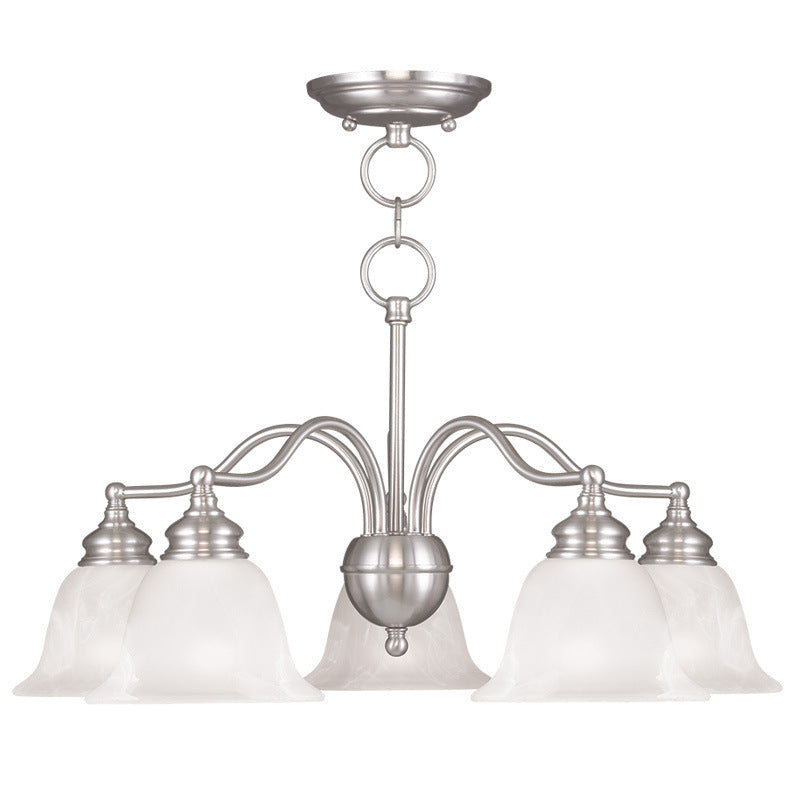 Livex Lighting 1346-91 Five Light Chandelier/Ceiling Mount, Brushed Nickel