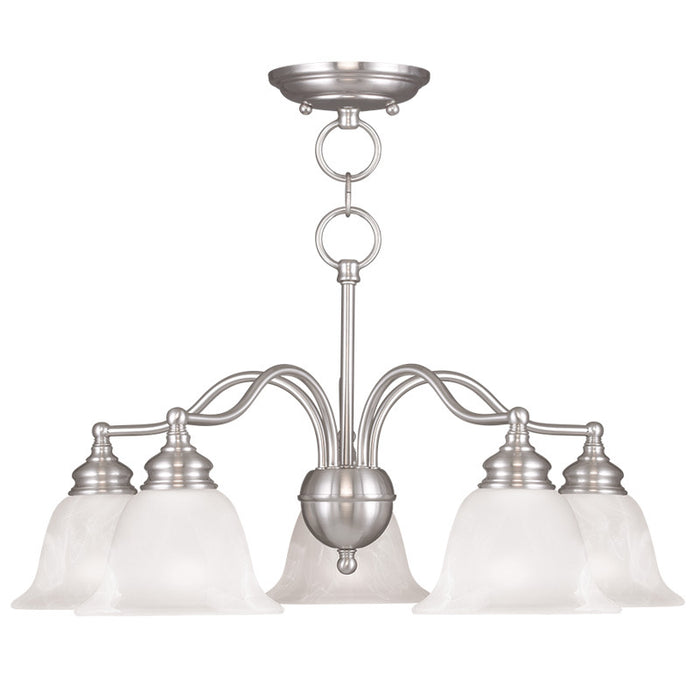 Livex Lighting 1346-91 Five Light Chandelier/Ceiling Mount, Brushed Nickel