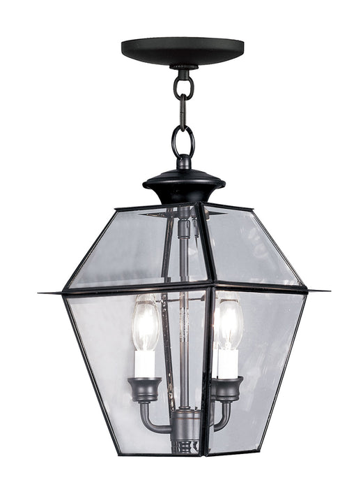 Livex Lighting 2285-04 Two Light Outdoor Pendant, Black