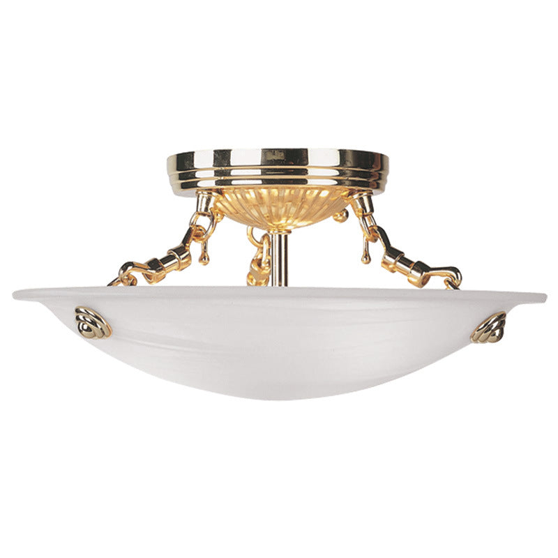 Livex Lighting 4272-02 Three Light Ceiling Mount, Polished Brass