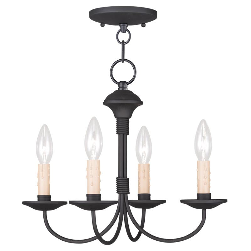 Livex Lighting 4524-04 Four Light Mini Chandelier/Ceiling Mount, Black