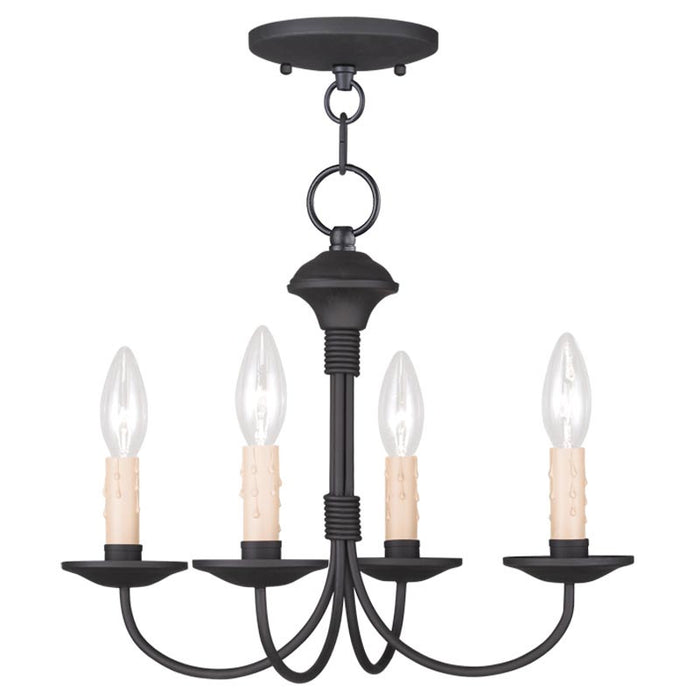 Livex Lighting 4524-04 Four Light Mini Chandelier/Ceiling Mount, Black