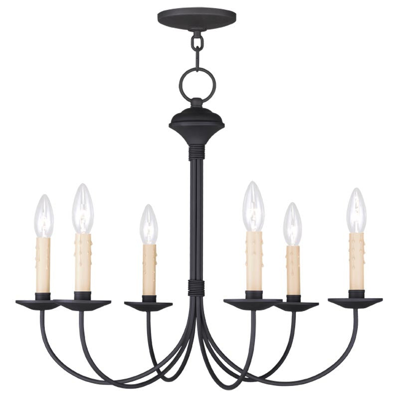Livex Lighting 4526-04 Six Light Chandelier, Black