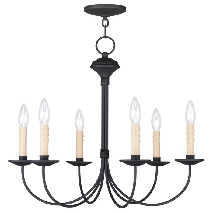 Livex Lighting 4526-04 Six Light Chandelier, Black